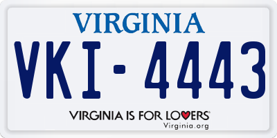 VA license plate VKI4443