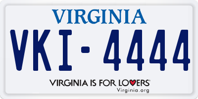 VA license plate VKI4444
