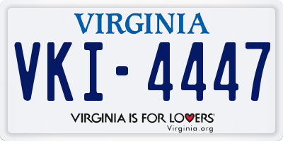 VA license plate VKI4447