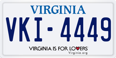 VA license plate VKI4449