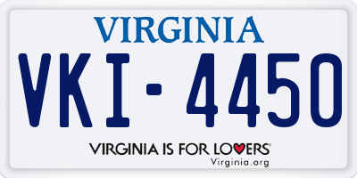VA license plate VKI4450