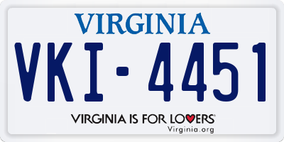 VA license plate VKI4451