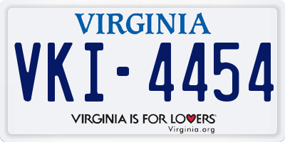 VA license plate VKI4454