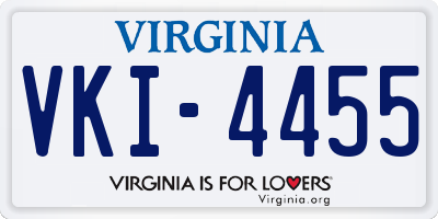 VA license plate VKI4455