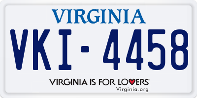 VA license plate VKI4458