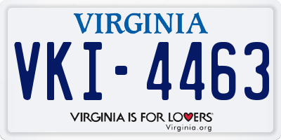 VA license plate VKI4463
