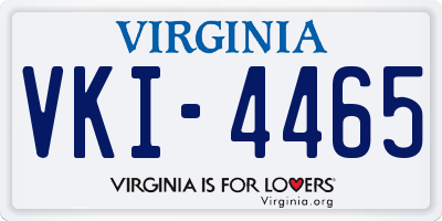 VA license plate VKI4465