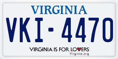 VA license plate VKI4470