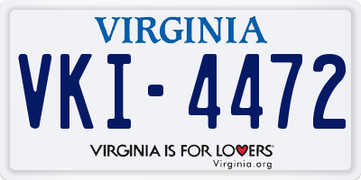 VA license plate VKI4472