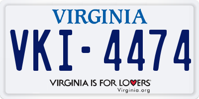VA license plate VKI4474