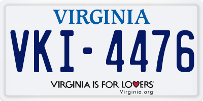 VA license plate VKI4476