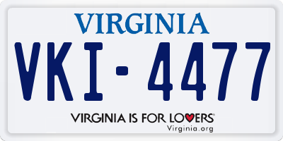 VA license plate VKI4477