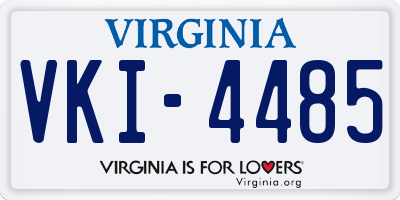 VA license plate VKI4485