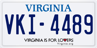 VA license plate VKI4489