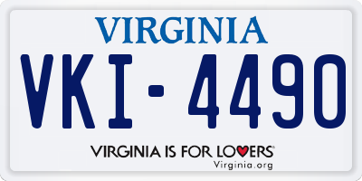 VA license plate VKI4490