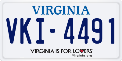 VA license plate VKI4491