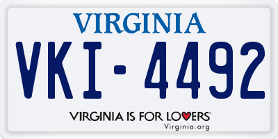 VA license plate VKI4492