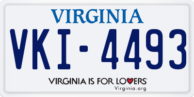 VA license plate VKI4493