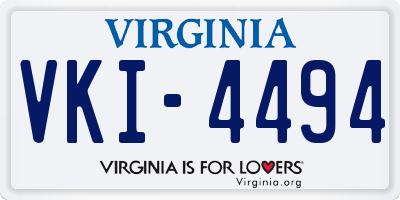 VA license plate VKI4494