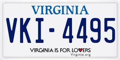 VA license plate VKI4495