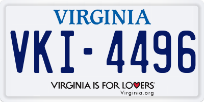 VA license plate VKI4496
