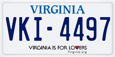 VA license plate VKI4497