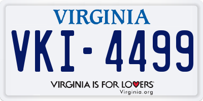 VA license plate VKI4499