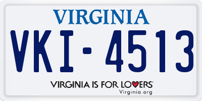 VA license plate VKI4513