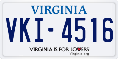VA license plate VKI4516