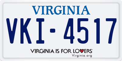 VA license plate VKI4517