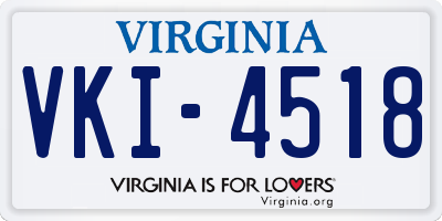VA license plate VKI4518