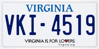 VA license plate VKI4519