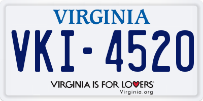 VA license plate VKI4520