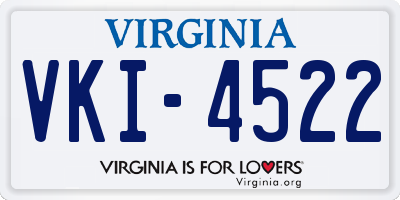 VA license plate VKI4522