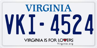VA license plate VKI4524