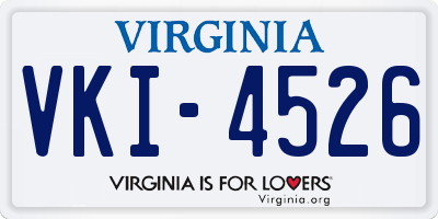 VA license plate VKI4526