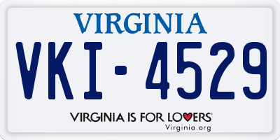 VA license plate VKI4529