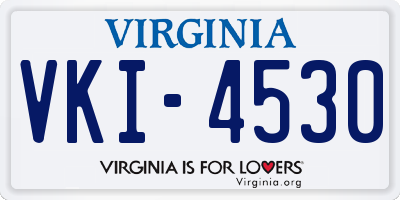 VA license plate VKI4530