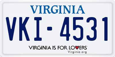 VA license plate VKI4531