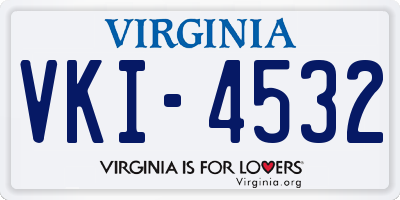 VA license plate VKI4532