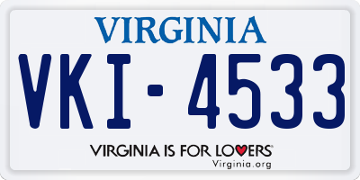 VA license plate VKI4533