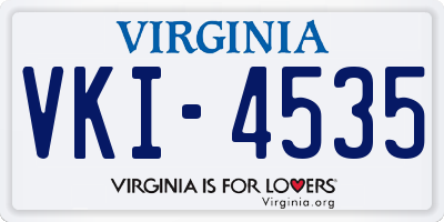 VA license plate VKI4535