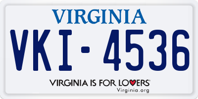 VA license plate VKI4536