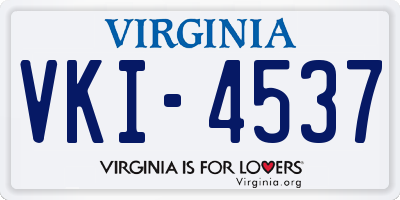 VA license plate VKI4537