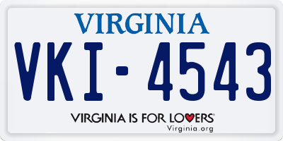 VA license plate VKI4543