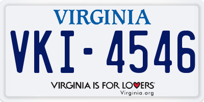 VA license plate VKI4546