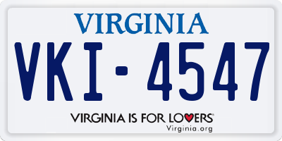 VA license plate VKI4547