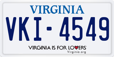 VA license plate VKI4549
