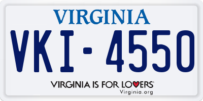 VA license plate VKI4550