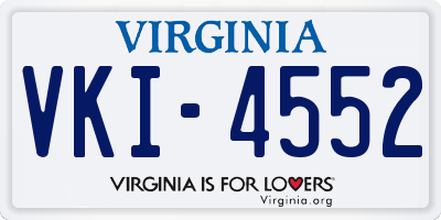 VA license plate VKI4552